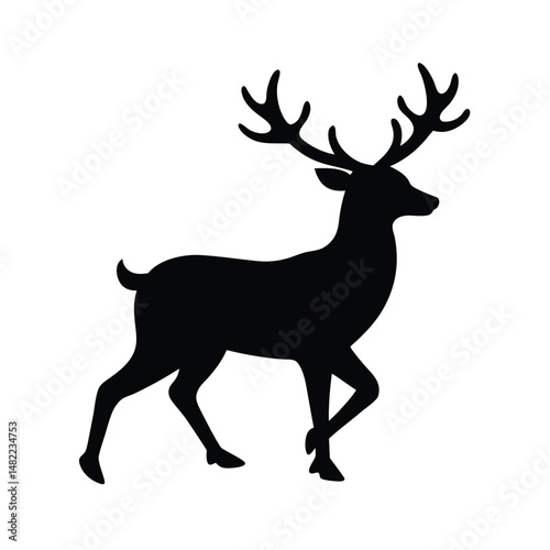 Elk Prancing Antlers Vector Art