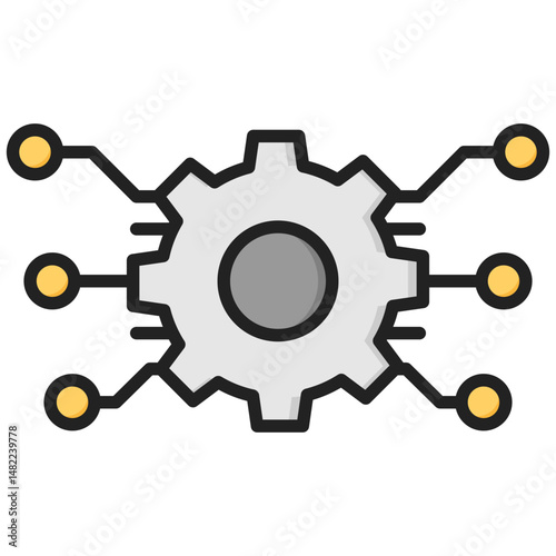 Digitalization lineal color icon. Simple vector icon design in lineal color style. Editable vector format