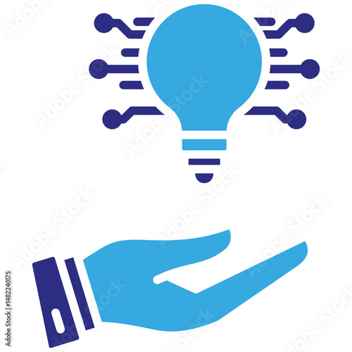 Idea solid dual color icon. Simple vector icon design in solid color style. Editable vector format