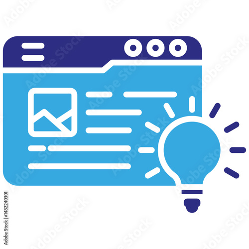 Idea solid dual color icon. Simple vector icon design in solid color style. Editable vector format