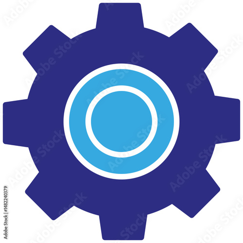 Settings solid dual color icon. Simple vector icon design in solid color style. Editable vector format
