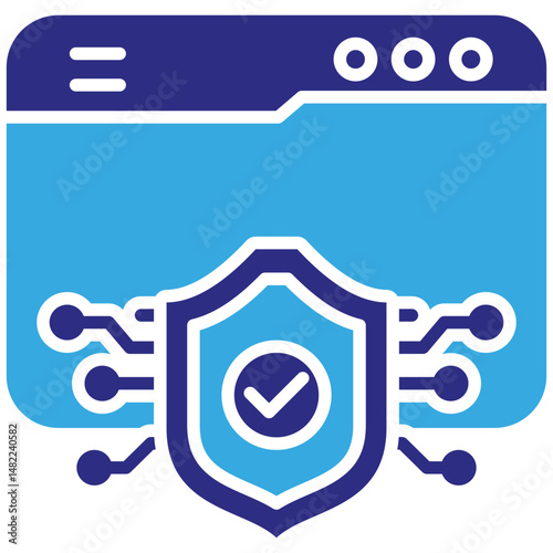 Web browser solid dual color icon. Simple vector icon design in solid color style. Editable vector format