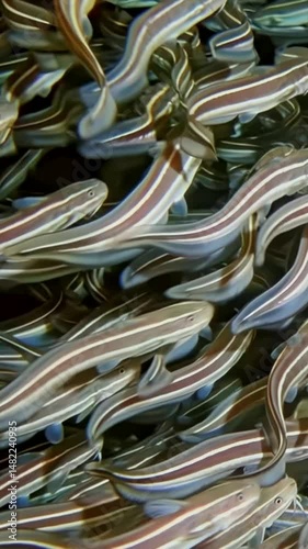 Wallpaper Mural Under the shimmering waters of the Red Sea near Aqaba, a school of striped catfish comes alive at night. Torontodigital.ca