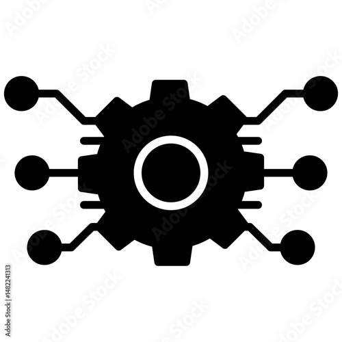 Digitalization mixed glyph icon. Simple vector icon design in glyph style. Editable vector format