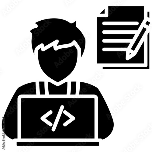 Blogger gylph icon. Simple vector icon design in gylph style. Editable vector format