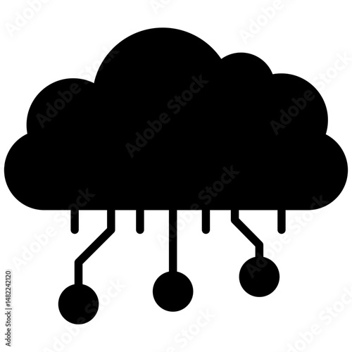 Cloud computing gylph icon. Simple vector icon design in gylph style. Editable vector format