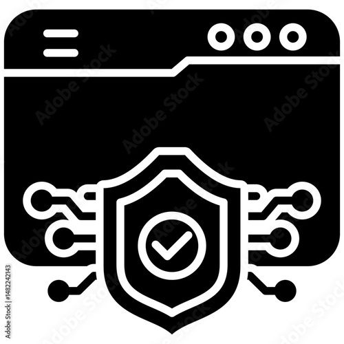 Web browser gylph icon. Simple vector icon design in gylph style. Editable vector format