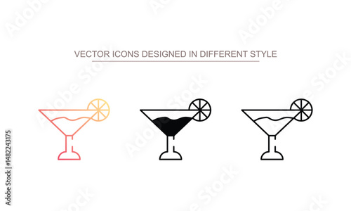 Daiquiri icon design with white background stock illustration