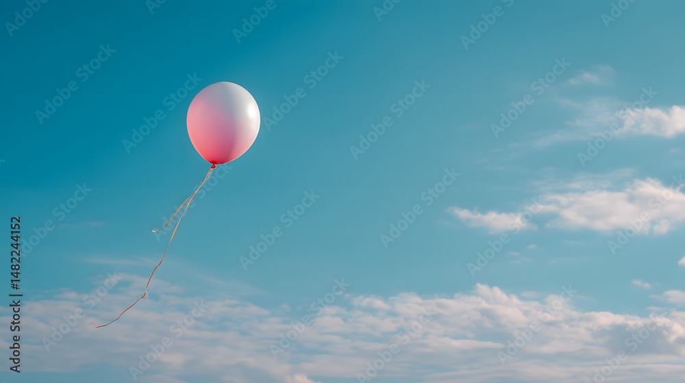 Fototapeta premium Vibrant Balloon on Left with Soft Lighting for Celebration and Party Photography