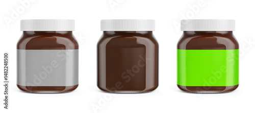 Chocolate Cream Spread Jar illustration 3D isolated on white background
