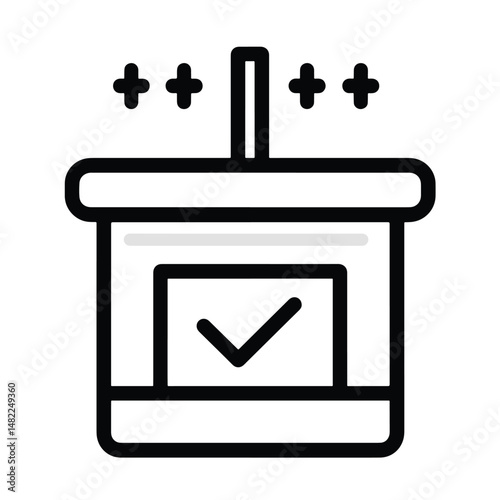 2D poll web icon in line style  Icons, Flat lay Icon