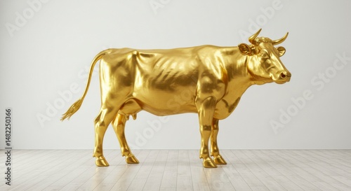 Golden cow statue (2)