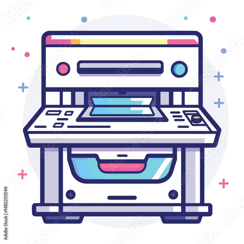 2D printer fax web icon in line style  Icons, Flat lay Icon