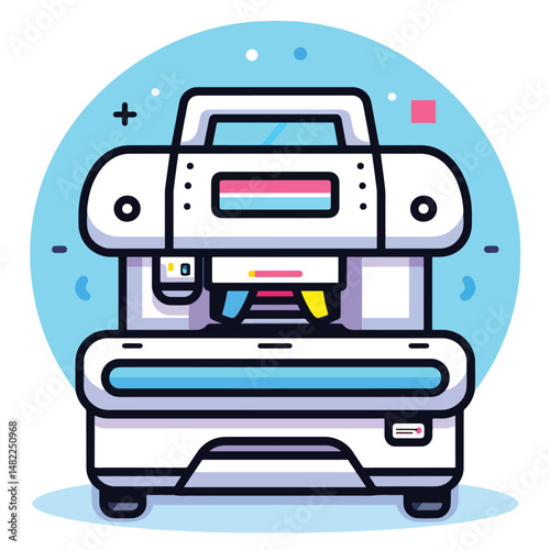 2D printer fax web icon in line style  Icons, Flat lay Icon