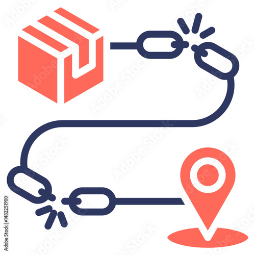 Supply Chain Disruptions glyph color icon