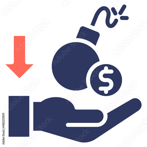 Debt Crisis glyph color icon