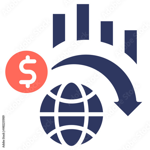 Global Financial Crisis glyph color icon