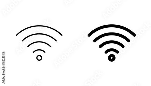 Signals icon in editable stroke and flat vector illustrations