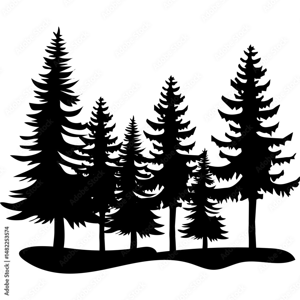 Obraz premium Pine Tree Silhouette