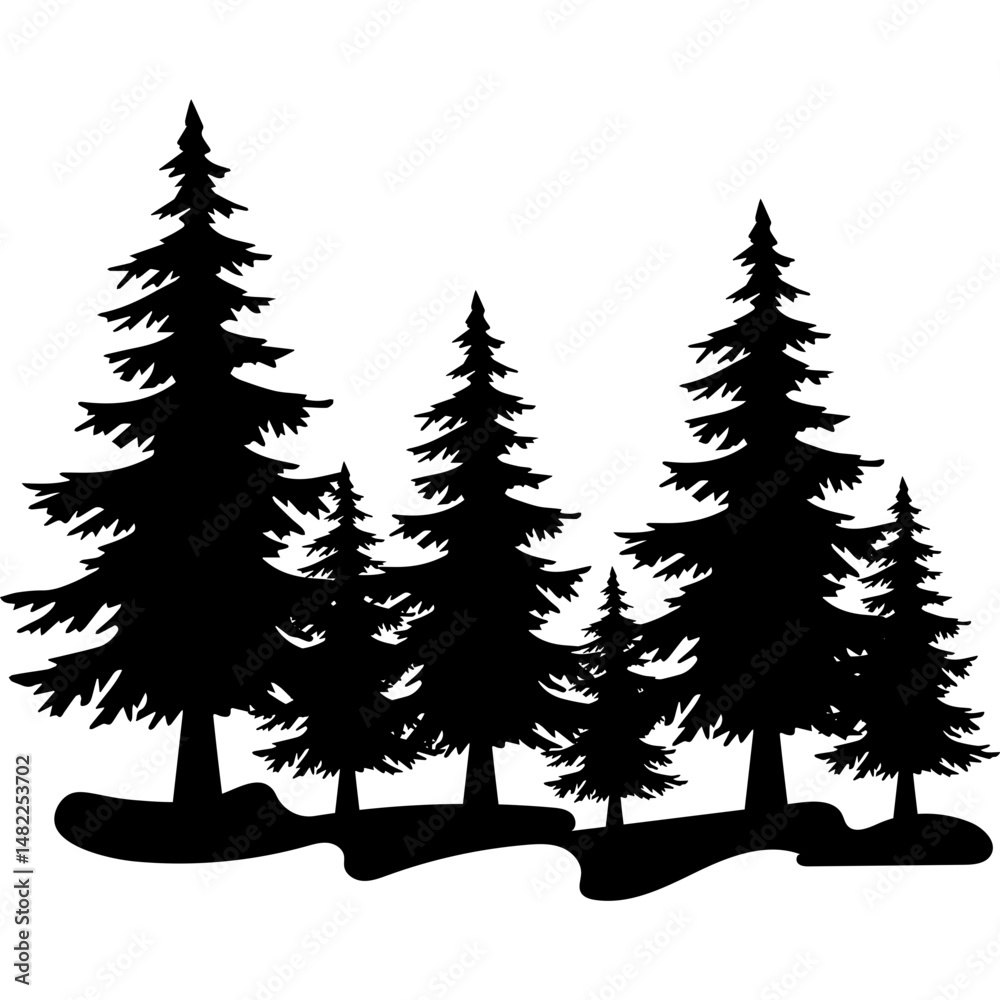 Obraz premium Pine Tree Silhouette