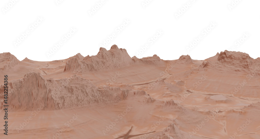 Fototapeta premium Desert Canyon Landscape isolated on white