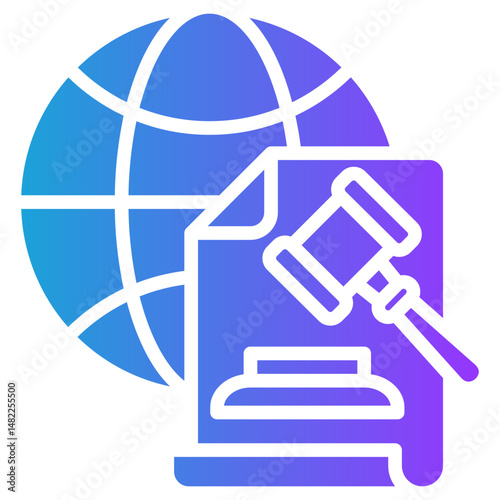 Economic Sanction glyph gradient icon