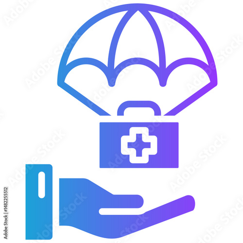 Humanitarian Aid glyph gradient icon