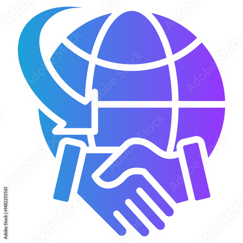 International Relations glyph gradient icon