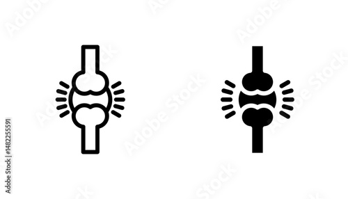 Joint icon in editable stroke and flat vector illustrations