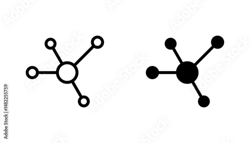 Particle icon in editable stroke and flat vector illustrations
