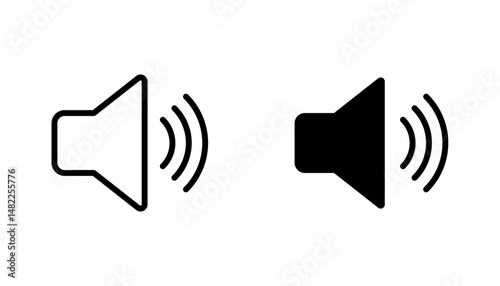 Volume icon in editable stroke and flat vector illustrations