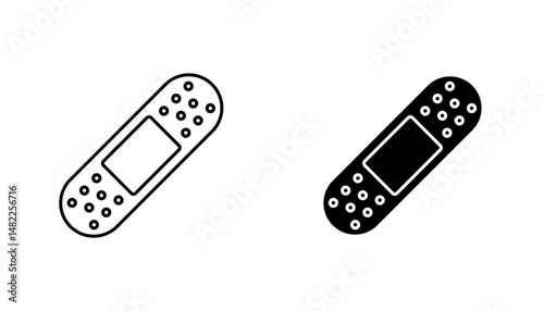 Bandage icon in editable stroke and flat vector illustrations