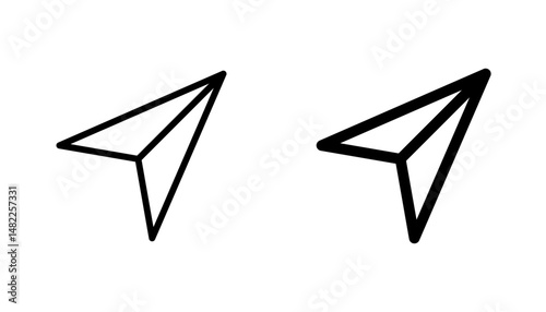 Send icon in editable stroke and flat vector illustrations