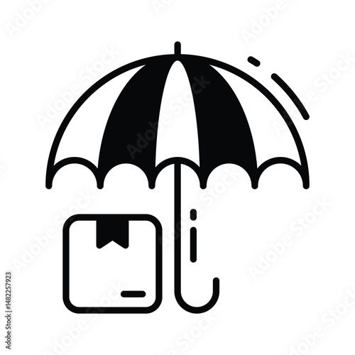 Ready to use glyph icon of parcel insurance  