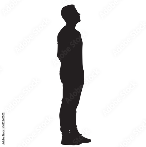 Vector silhouette set of human on white background 