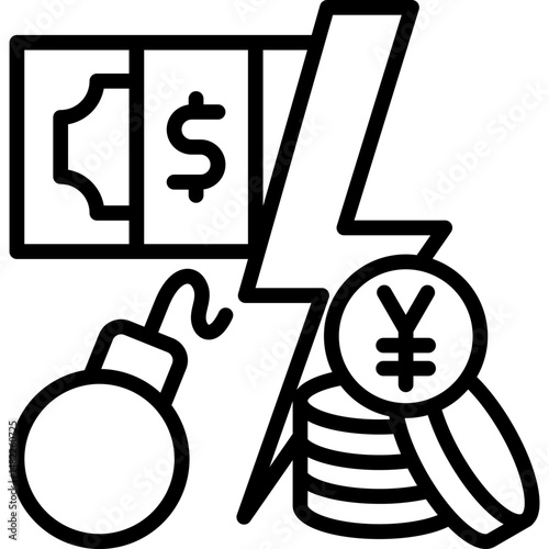 Trade War  line icon