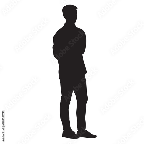 Vector silhouette set of human on white background 
