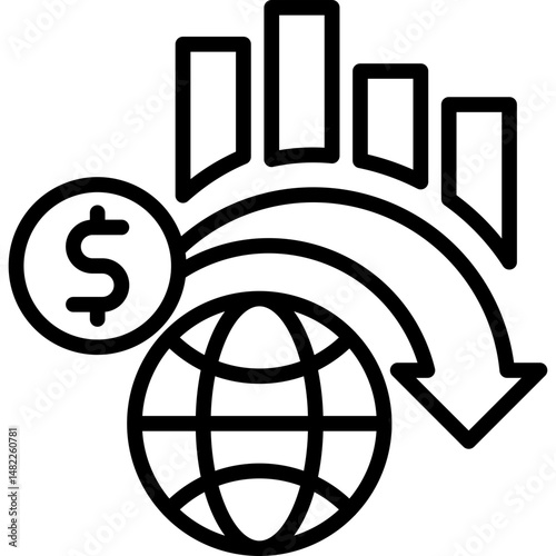 Global Financial Crisis line icon