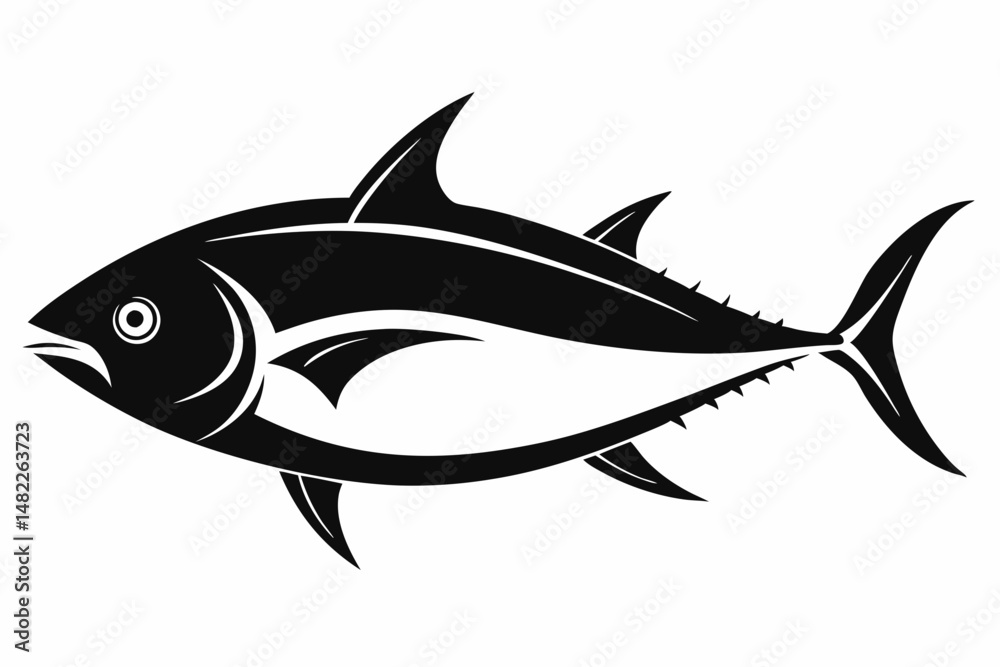 Fototapeta premium tuna silhouette line art vector illustration with a white background
