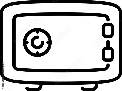 Safe vault icon representing security and asset protection - Editable Stroke SVG, fully scalable.