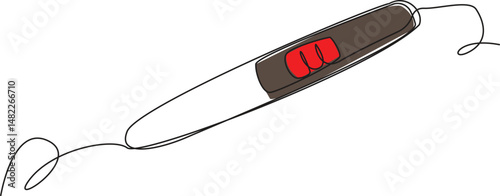 One line Positive pregnancy test, An indicator indicating the birth of a new life in the mother's body. Stock medical illustration in vector format Illustration.