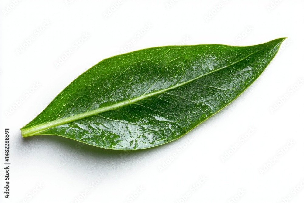 Obraz premium Single vibrant green leaf