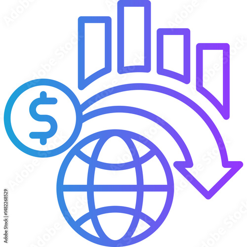 Global Financial Crisis line gradient icon