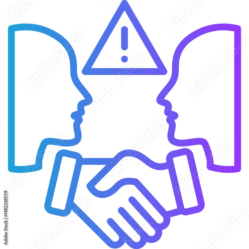 Conflict Resolution line gradient icon
