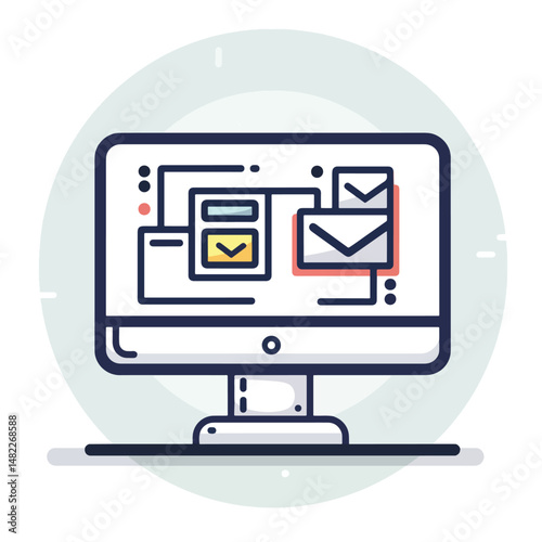 2D proposition web icon in line style  Icons, Flat lay Icon