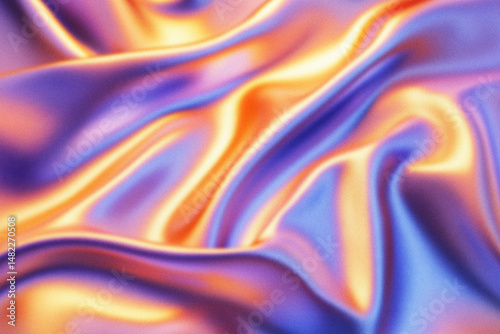 Abstract Iridescence: A vibrant display of flowing, iridescent fabric, swirling with color and light, creating a mesmerizing and artistic visual.