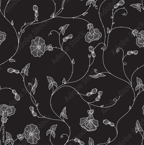 seamless lace floral ornament, vector illustration