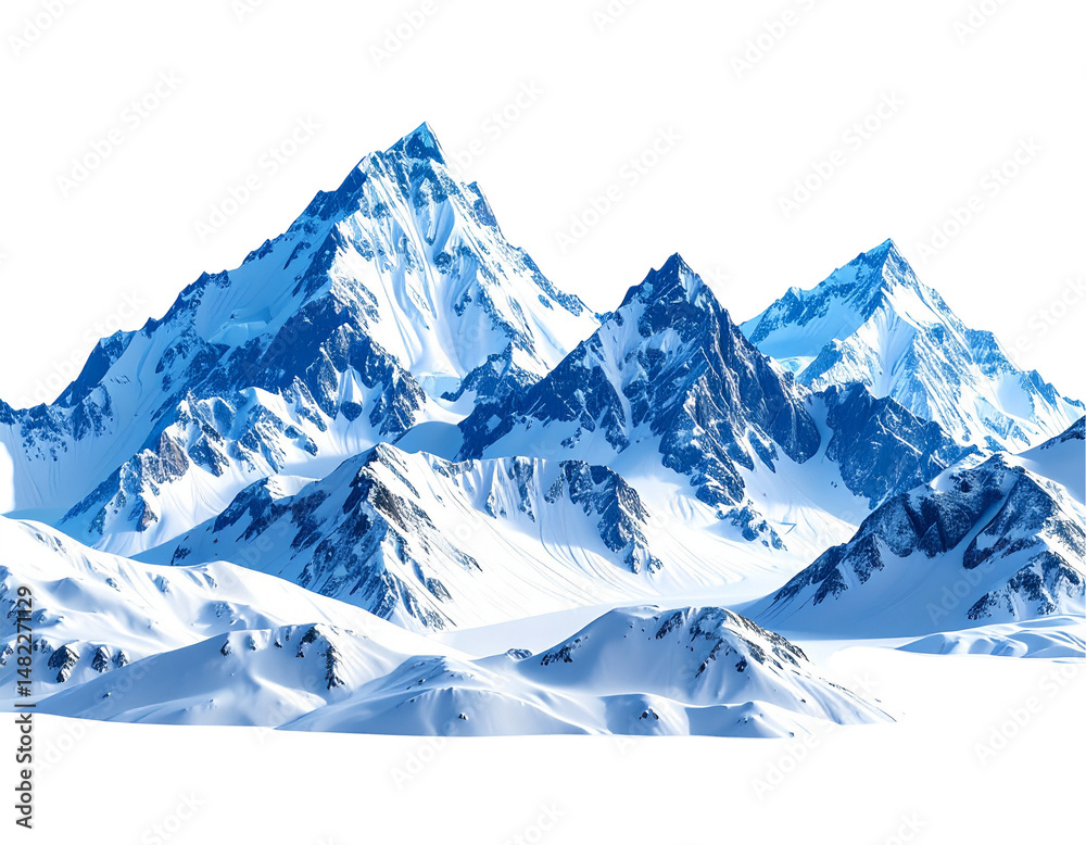 Obraz premium Majestic snow-capped mountain range, pristine and immense
