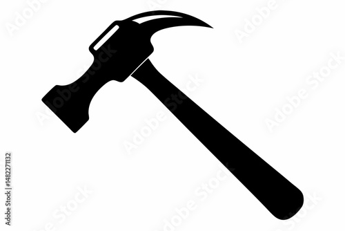 hammer silhouette line art vector illustration with a white background