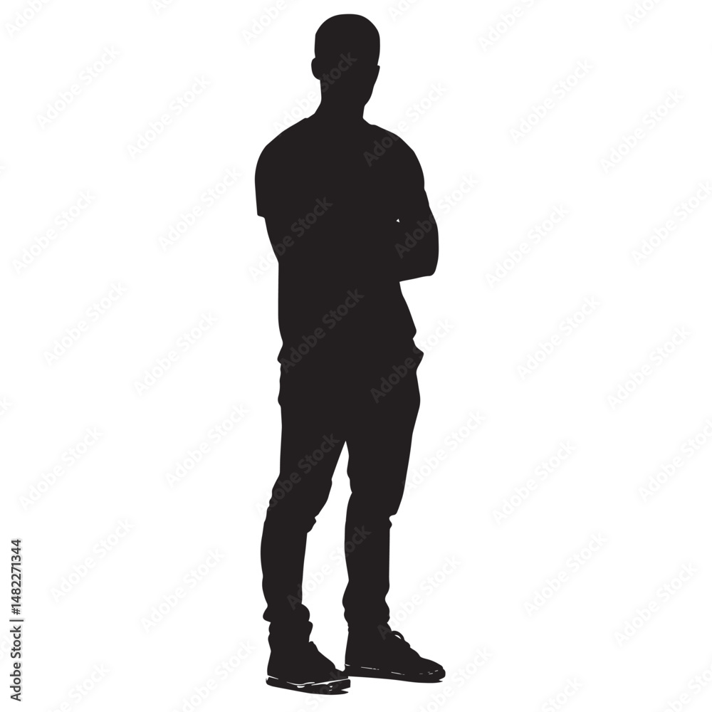 Vector silhouette set of person on white background Vector silhouette set of person on white background